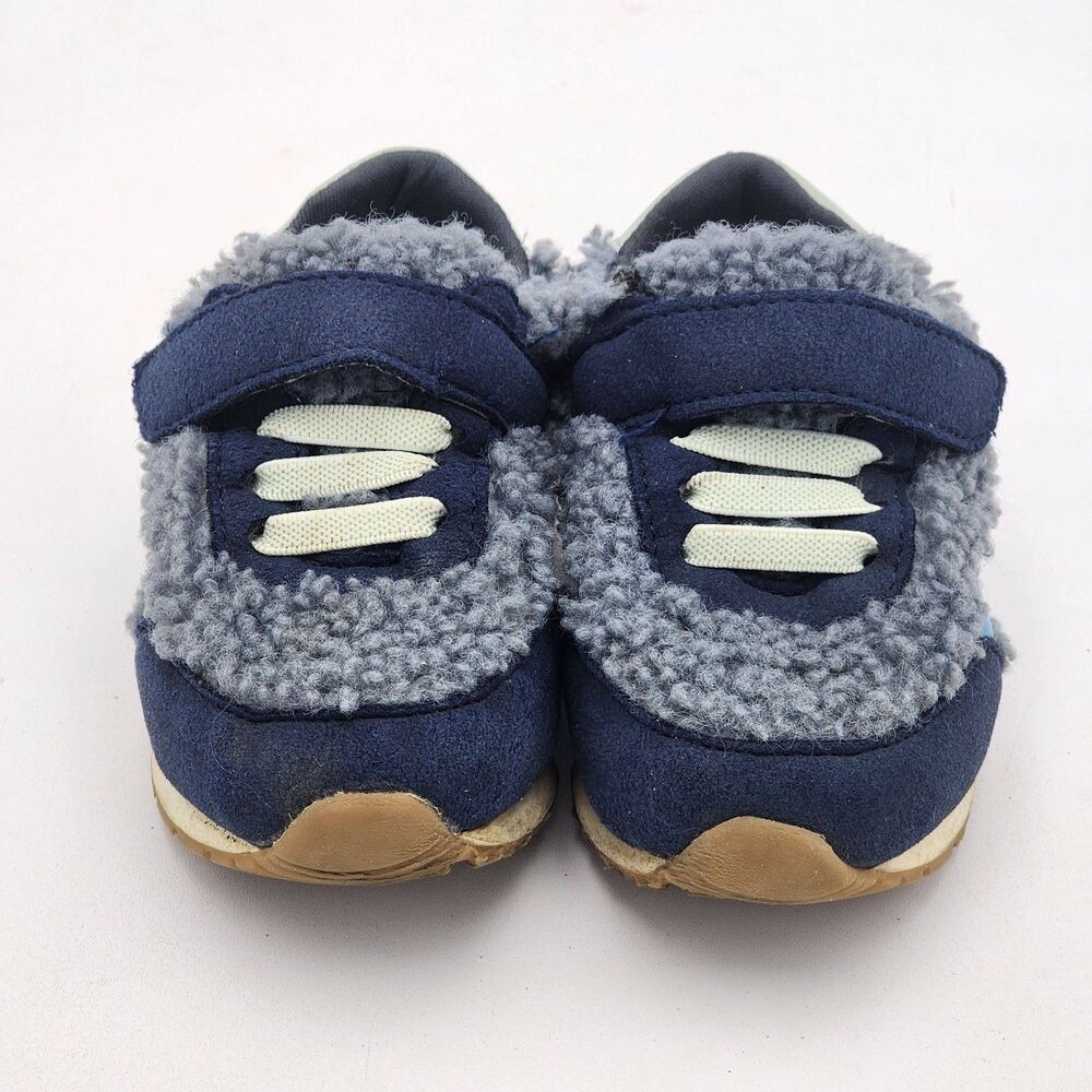 Open Edit Baby Edmila Fab Fuzzy Easy On Sneaker Shoes Navy Toddler's Size 6